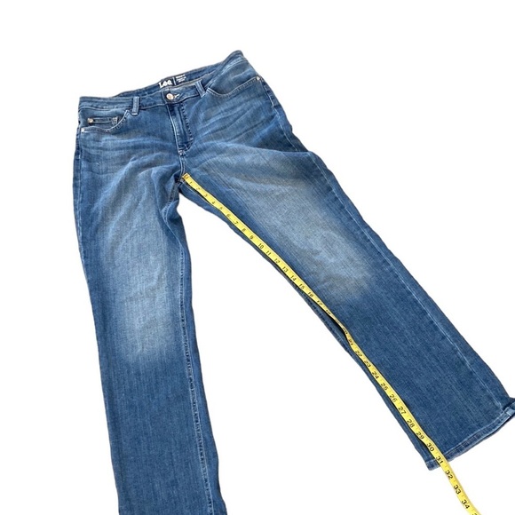 Lee Mid Rise Regular Straight Leg Denim Jeans Size 12L Pre-Owned - Picture 10 of 13
